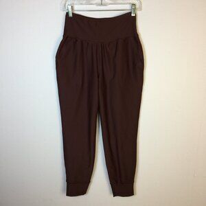 Old Navy Active Powersoft Jogger Pants Sz M Womans Red Burgundy High Rise Pocket